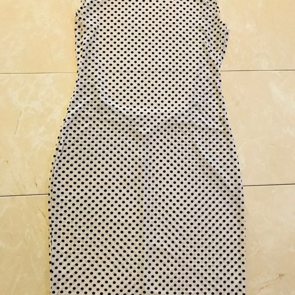 Polka dot backless dress